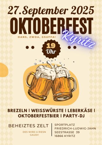 Tickets für Kyritzer Oktoberfest 2025 am 27.09.2025 - Karten kaufen